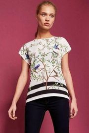 Ted Baker Annyka Highgrove Classic Daily Floral Print Summer Art Tee Top Size 2