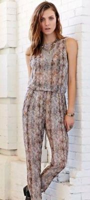 URBAN OUTFITTERS ECOTE Women’s Snake Print Sleeveless Sheer Jumpsuit Size M