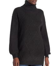 14th&Union Black Cozy Cable Tunic Sweater