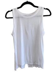 Halogen White Tank Top with Open Back