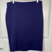 Betabrand Purple Pencil Straight Skirt With Black Shorts Underneath