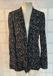 Diane Von furstenberg vint black and white speckled lightweight blazer size 10