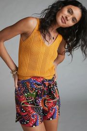 Anthropologie Seaside Dream Multicolored Belted Shorts - Size Large