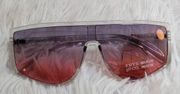 FRYE & CO Womens Clear Rimmed Ombre Shield Sunglasses New