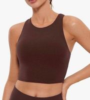 CRZ YOGA Butterluxe Racerback High Neck Longline Sports Bra