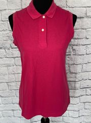 Cutter and buck sleeveless 2 button polo top pink size med women