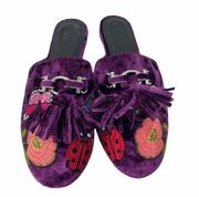 Wild Diva Plum Butterfly Embroidered Starla Mule