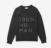 Everlane Sweatshirt Womens M Black The 100% Human Typography Unisex Cotton