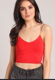 NIKIBIKI Red Niki Biki Seamless Spaghetti Strap Cropped Tank