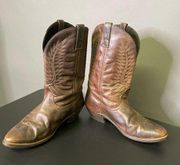 Laredo Western Cowboy Boots Vintage Brown Leather Womens Sz 10 Round Toe Cowgirl