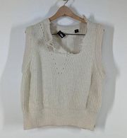 Scotch & Soda Fuzzy Knit Sleeveless Destroyed Distressed Sweater Size Small