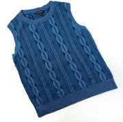 Brooks Brothers  Blue cable Knit Sweater Vest top