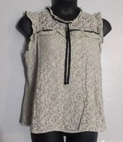 New York & Co sleeveless lace blouse