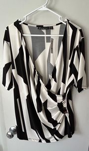 Black And White Blouse