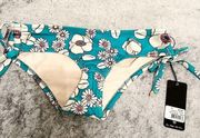 Wildfox Daisy Print Green Bikini Bottom Swimsuit Size XS NWT