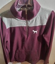 Pink by Victoria’s Secret maroon pull over sweatshirt with gray yoke