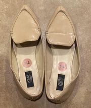 Jones New York Signature Samantha Cream Patent Leather Pointed Toe Flat