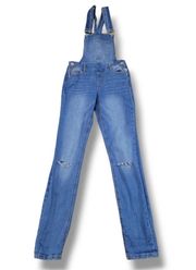 Dollhouse Overall Jeans Size 1 Denim Overalls Skinny Jeans Ankle Distressed Blue Denim Pants Stretch 