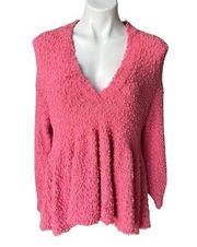 Pol Hot Pink Popcorn Sweater, Sz M