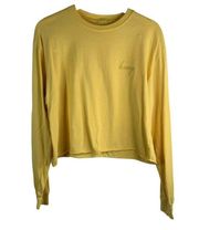 Brandy Melville  John Galt Camila Yellow Honey Crop Long Sleeve T-Shirt One Size