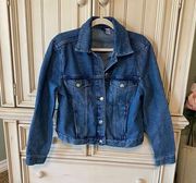 Women’s H&M Button Up Divided Medium Blue Denim Jean Jacket Sz10 NWOT