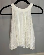 White halter lace tank top