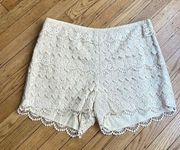 J. MCLAIGHLIN cream lace shorts size 12