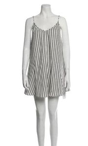 Saks Fifth Avenue White Striped Mini Dress oversized black and white size small