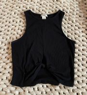 Black Front Knot Tank 