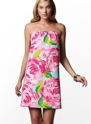 Lilly Pulitzer Keetan Strapless Dress Hotty Pink First Impression, 12