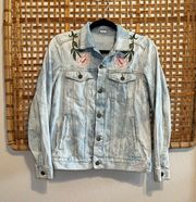 H&M La Belle Vie Floral Bee Embroidered Denim Jacket