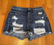 Sneak Peak High-Waisted Denim Shorts