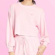 Stoney Clover Lane x Target Pink Heart French Terry Cropped Sweatshirt XS Barbie