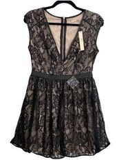 NWT Nasty Gal Black Floral Lace Mini Dress LBD