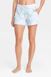 by Target Women's Soft Fleece Lounge Shorts Tie dye blue/white Small