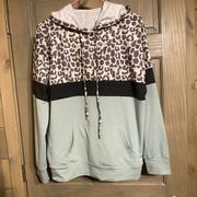 Leopard print Block Hoodie