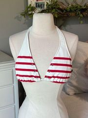 Ralph Lauren Bikini Top Red White Stripe Fits Small Womens Halter