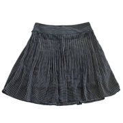 Max Studio Skirt Womens Small Black White Micro Check Mini A-Line Blouson Poly