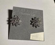 NWT Talbots Earrings Pierced Swarovski Crystal Silver Tone $34.50 MSRP