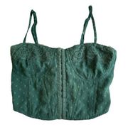 LA Hearts by PacSun Green Lace Corset Top