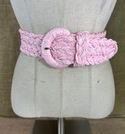 Vintage Women’s Wide Pink Woven Belt Size XS -S 0-32 Inches 