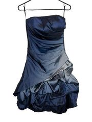 Jump Apparel Y2K Blue Ombre Strapless Ruched Mini Formal Dress