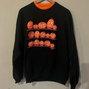 Vintage Halloween Sweater 2X Pumpkins Jack O Lanterns Spooky 80s 90s Jerzees USA