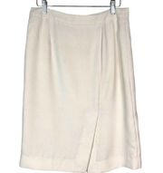 Philosophy Women's White Faux Wrap Back Zip Above Knee Pencil Skirt Size 4