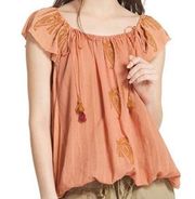 Free People  Pukka Embroidered Peasant Top Size XS