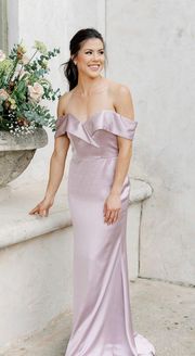 Revelry  Satin Dress Off Shoulder