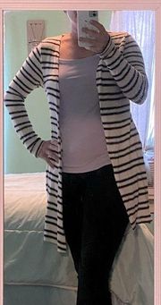 NWOT  Long Striped Duster Cardigan