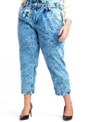 Acid Wash Mom Jeans Straight Leg-NWT 18W