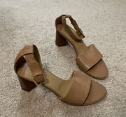 Tan Block Heels