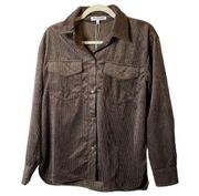 Workshop Republic Womens Button Down Shirt Size S Brown Corduroy Shacket NWT